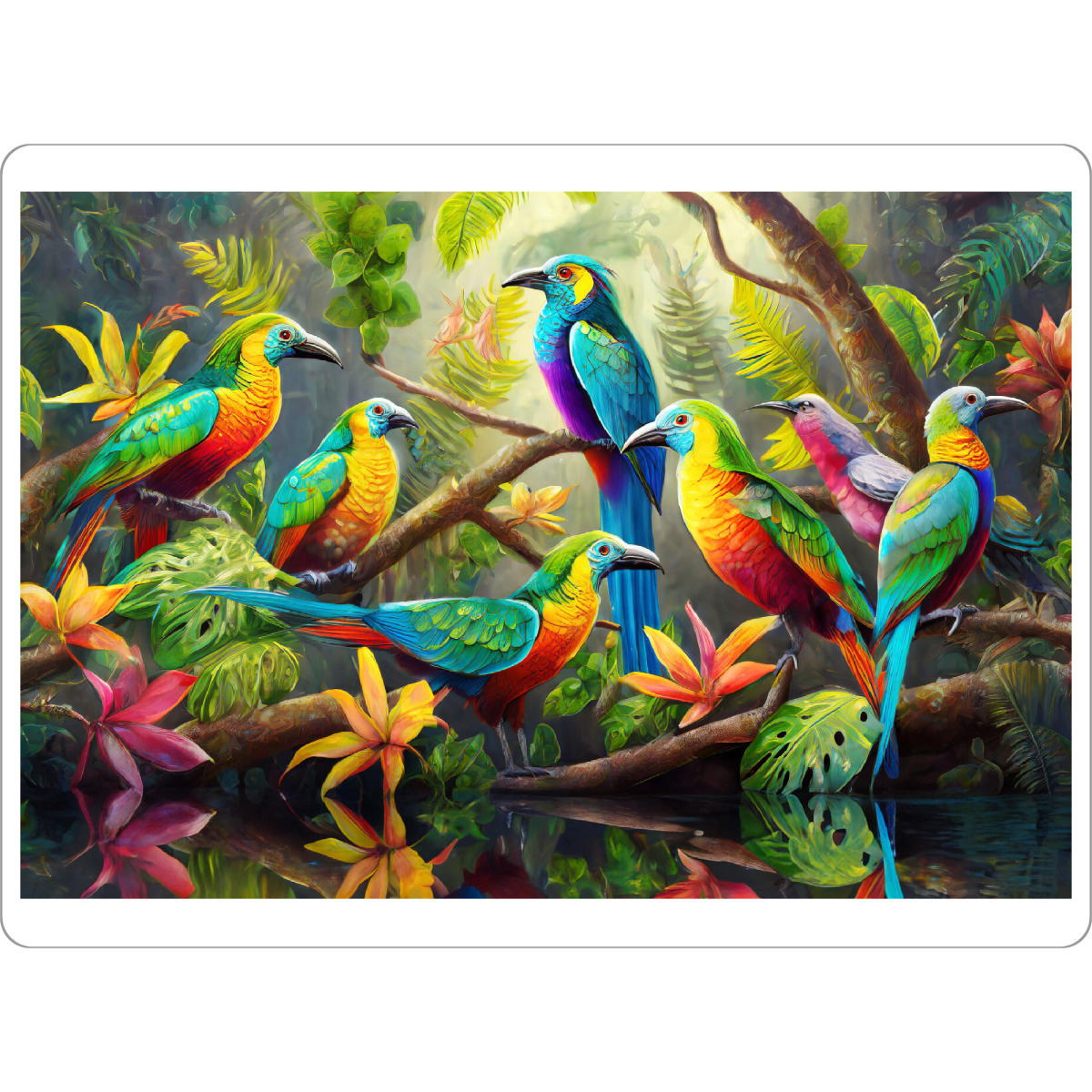 Tischset "Bunte Tropenvögel" artboxONE - Tiere - Natur,Tropen,Feder,Dschungel,Tier,Papageien,Farbsättigung,Vögel,Farbenfroh - Bild natur