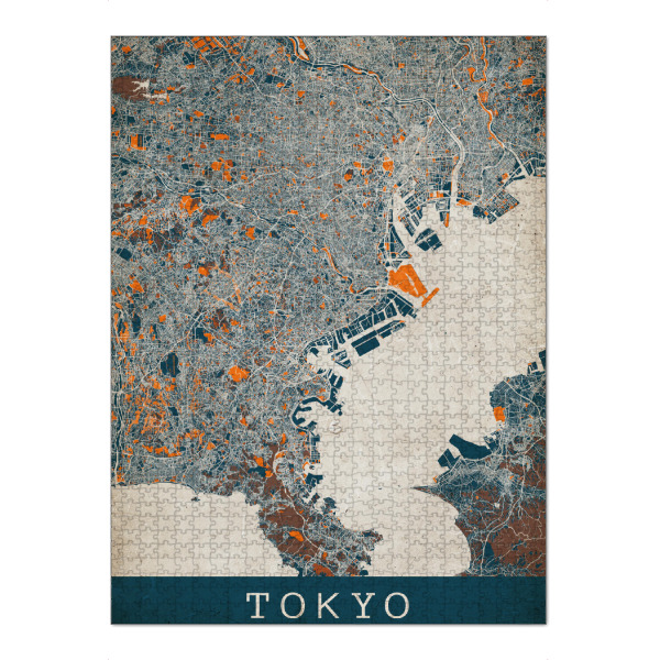 Puzzle Ravensburger "Tokio Vintage Map" artboxONE - Städte / Tokio,Kartografie