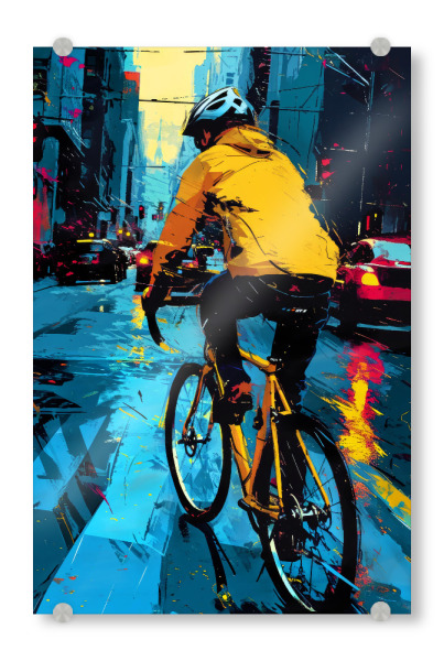 Acrylglasbild "Radsportkunst H" artboxONE - Städte,Sport - Radfahren,Sport,Stadt,Fahrrad,Biker,Fahrrad