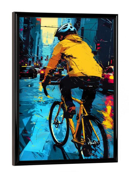 Poster mit schwarzem Rahmen "Radsportkunst H" artboxONE - Städte,Sport - Radfahren,Sport,Stadt,Fahrrad,Biker,Fahrrad