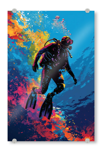 Acrylglasbild "Sporttauchen Sportkunst C" artboxONE - Sport - Tauchen,Tauchen,Wasser,Schwimmen,Sport
