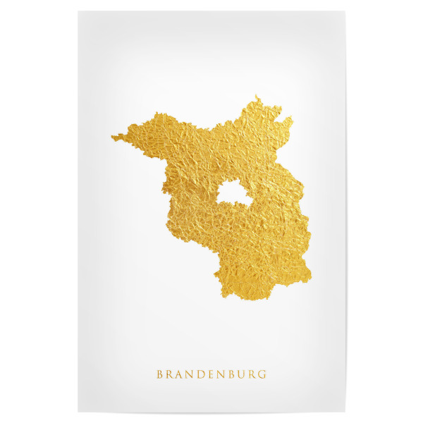 Poster 30x20 cm "Brandenburgische Goldkarte" artboxONE - Kartografie - Brandenburg,Deutschland,Karte,Gold