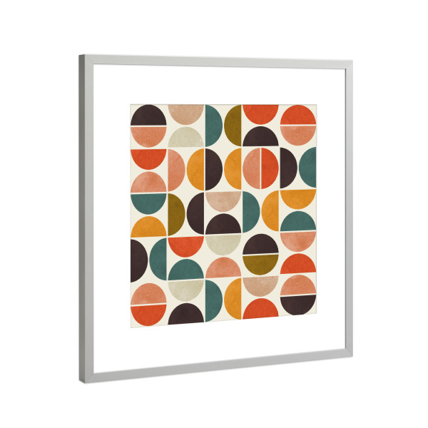 Poster mit Rahmen Silber "Kreissatz G" artboxONE - Abstrakt,Geometrie