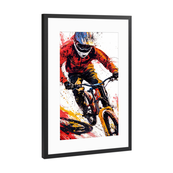 Poster mit Rahmen Schwarz (Metallic) "Radsportkunst I" artboxONE - Sport,Sport / Motivation - Fahrrad,Bmx,Sport,Biker,Radfahren,Fahrrad,Illustration