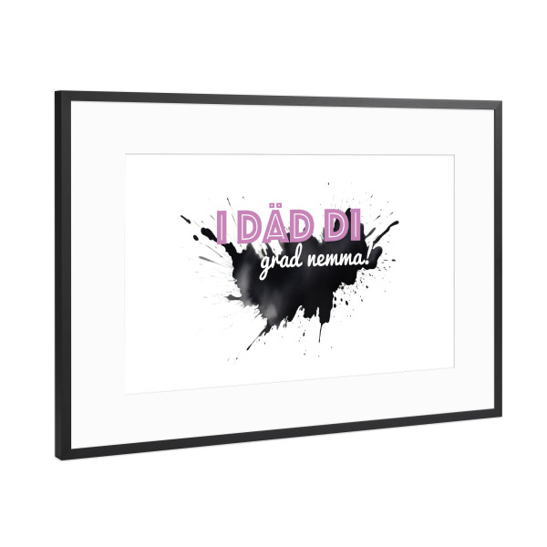 Poster mit Rahmen Schwarz (Metallic) "Allgäuer Liebes Botschaft" artboxONE - Typografie,Liebe,Lustig