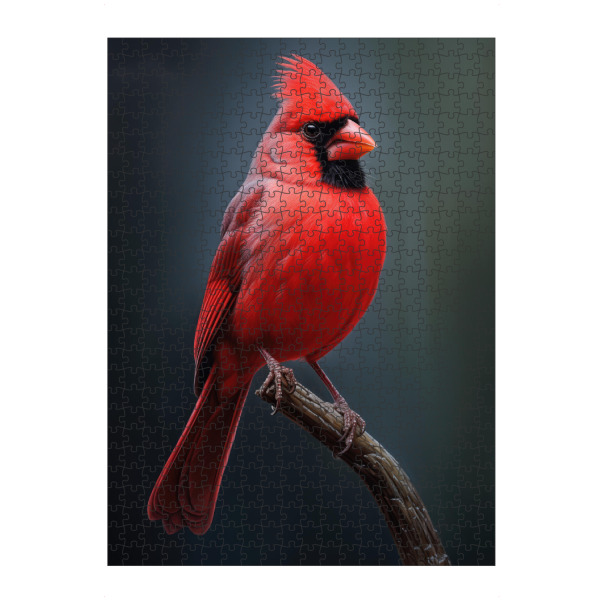 artboxONE Puzzle "Kardinalporträt" artboxONE - Natur,Tiere - Tier,Kunst,Vogel,Kardinal,Natur,öl,Farbe,Gemälde,Porträt,Rot,Sitzend,Wild,Tierwelt