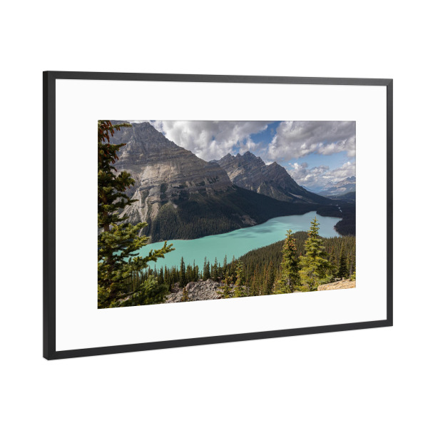 Poster mit Rahmen Schwarz (Metallic) "Peyto Lake Kanada" artboxONE - Natur,Reise