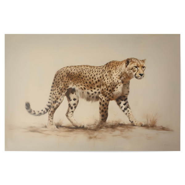 Poster "Bemalter Gepard" artboxONE - Natur,Tiere - Afrika,Tier,Kunst,Gepard,Impressionistisch,Natur,öl,Malerei,Wild,Tierwelt