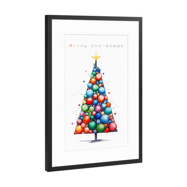 Poster mit Rahmen Schwarz (Metallic) "Weihnachtsbaum Pride" artboxONE - Für Kinder,Abstrakt,Weihnachten,Für Mama,Für Papa
