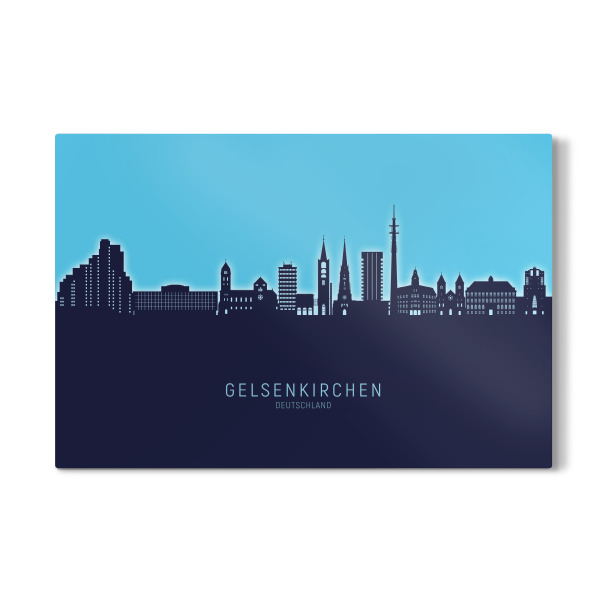 Galerie-Print "Gelsenkirchen Skyline Glow Blue" 30x20 cm artboxONE