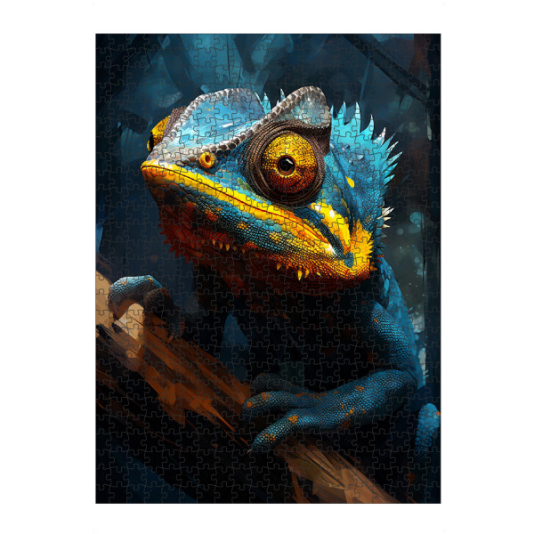Puzzle Ravensburger "Chameleon Fantasy (matart)" artboxONE - Tiere - Chamäleon,Tier,Tiere,Natur,Abstrakt,Fantasie - Bild chamäleon