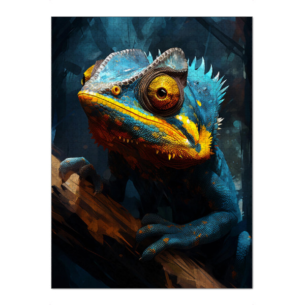 Puzzle Ravensburger "Chameleon Fantasy (matart)" artboxONE - Tiere - Chamäleon,Tier,Tiere,Natur,Abstrakt,Fantasie - Bild chamäleon