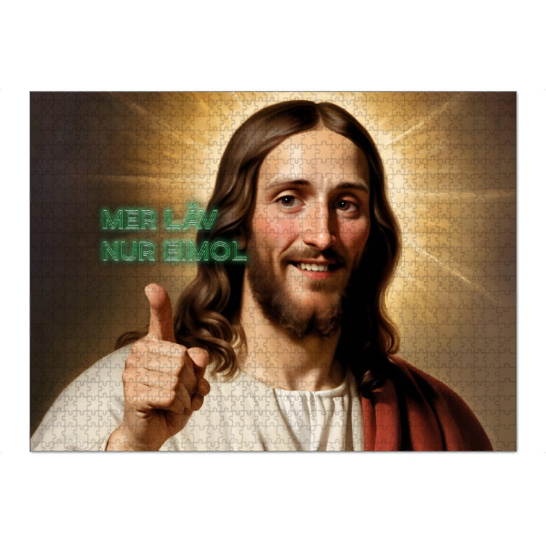 Puzzle Ravensburger "Kölsche Jesus: Mer läv nur" artboxONE - Typografie,Menschen