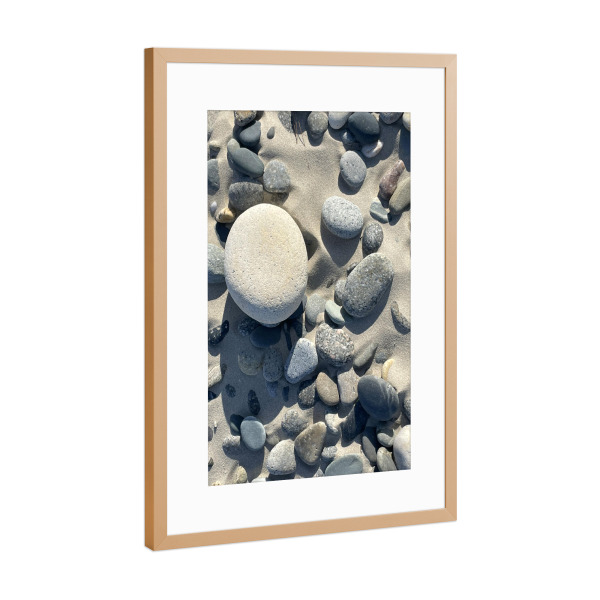 Poster mit Rahmen Kupfer "Große Kiesel" artboxONE - Natur,Reise,Reise / Strand und Meer