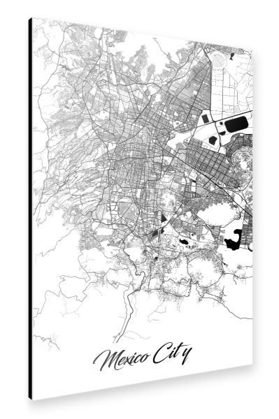 Alu-Dibond "Mexiko City Map" 30x20 cm artboxONE