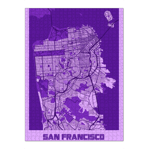 Puzzle Ravensburger "San Francisco Stadt Map" artboxONE - Städte / San Francisco,Kartografie