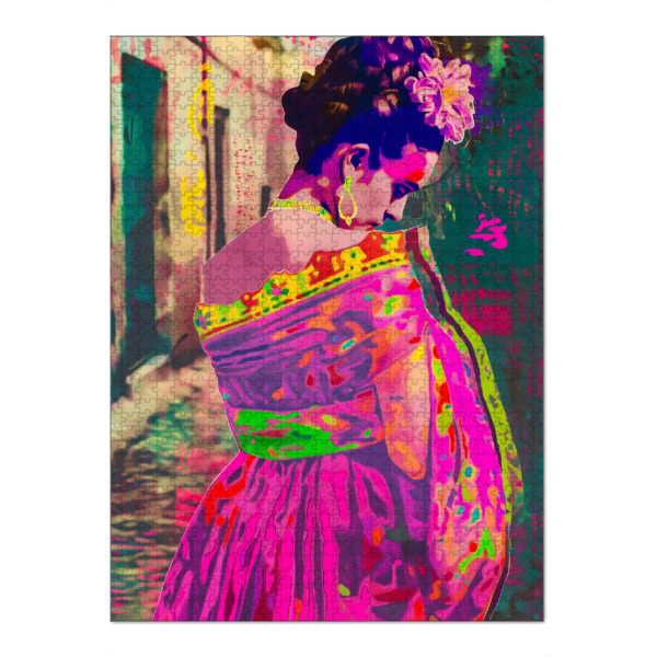 Puzzle Ravensburger "Neon Frida Art" artboxONE - Abstrakt,Menschen,Fashion