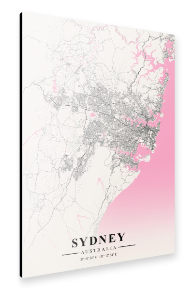 Alu-Dibond "Sydney Map" 30x20 cm artboxONE