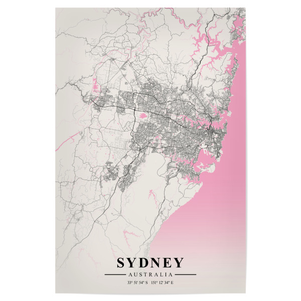 Poster "Sydney Map" artboxONE - Städte / Sydney,Kartografie