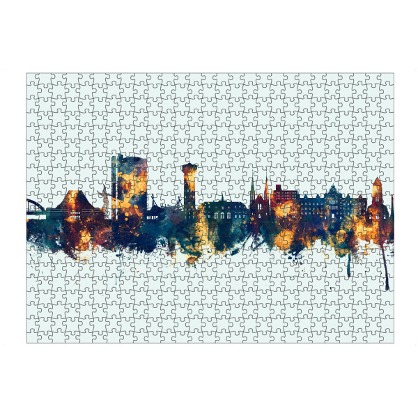 artboxONE Puzzle "Oberhausen Skyline Winter" artboxONE - Städte - Oberhausen,Deutschland,Skyline,Stadtbild,Aquarell,Malerei - Bild oberhausen