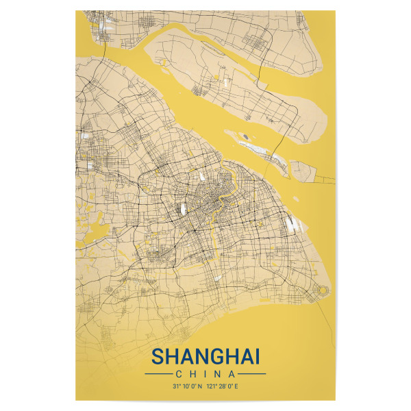 Poster 30x20 cm "Shanghai Stadtkarte" artboxONE - Städte / Shanghai,Kartografie