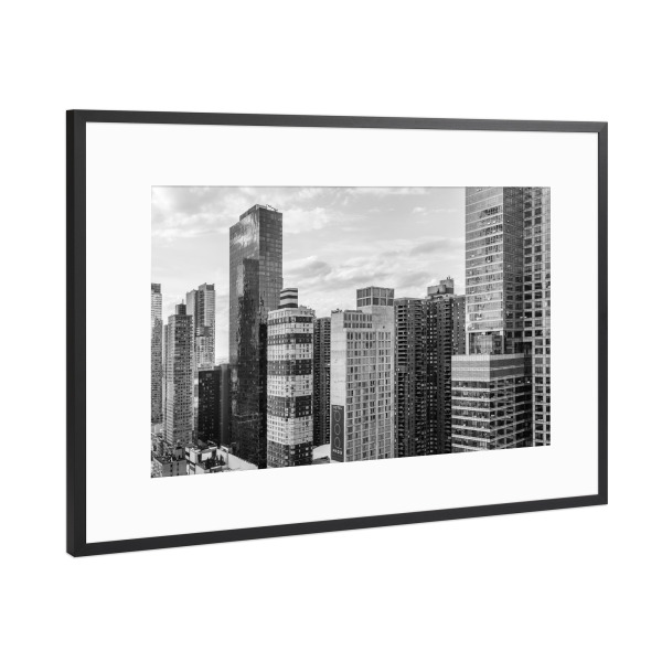 Poster mit Rahmen Schwarz (Metallic) "New york new york" artboxONE - Städte,Städte / New York,Schwarzweiß,Architektur