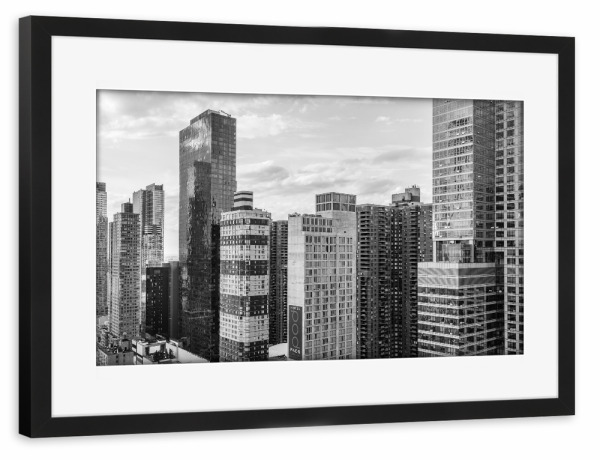 Poster mit Rahmen schwarz "New york new york" artboxONE - Städte,Städte / New York,Schwarzweiß,Architektur