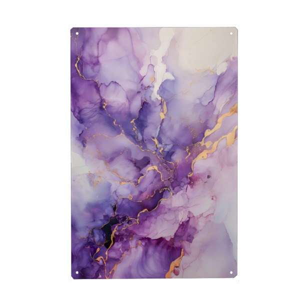 Metall Poster "Lila Traum" artboxONE - Abstrakt,Ultraviolet,Marmor