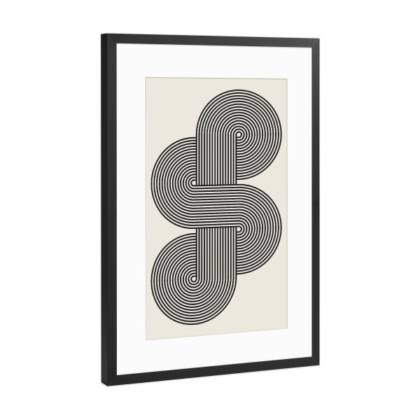 Poster mit Rahmen Schwarz (Metallic) "Zeichnen mit Kreisen D" artboxONE - Abstrakt,Geometrie