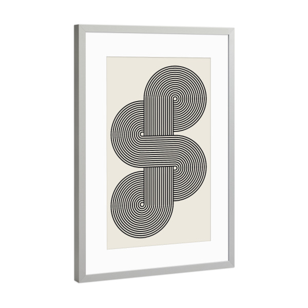 Poster mit Rahmen Silber "Zeichnen mit Kreisen D" artboxONE - Abstrakt,Geometrie