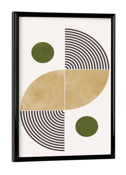 Poster mit schwarzem Rahmen "Zeichnen mit Kreis" artboxONE - Abstrakt,Geometrie