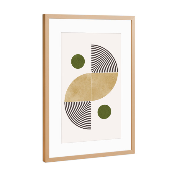 Poster mit Rahmen Kupfer "Zeichnen mit Kreis" artboxONE - Abstrakt,Geometrie