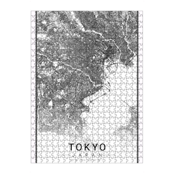 Puzzle Ravensburger "Stadtplan Tokio" artboxONE - Schwarzweiß,Städte / Tokio