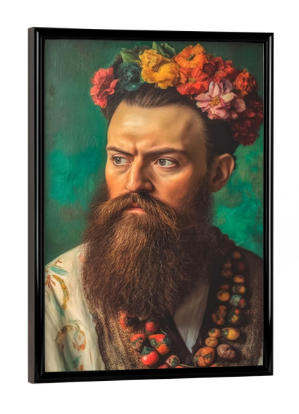 Poster mit schwarzem Rahmen "Portrait Frido" artboxONE - Floral,Menschen,Männer