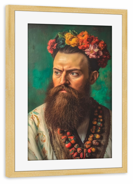 Poster mit Rahmen kiefer "Portrait Frido" artboxONE - Floral,Menschen,Männer
