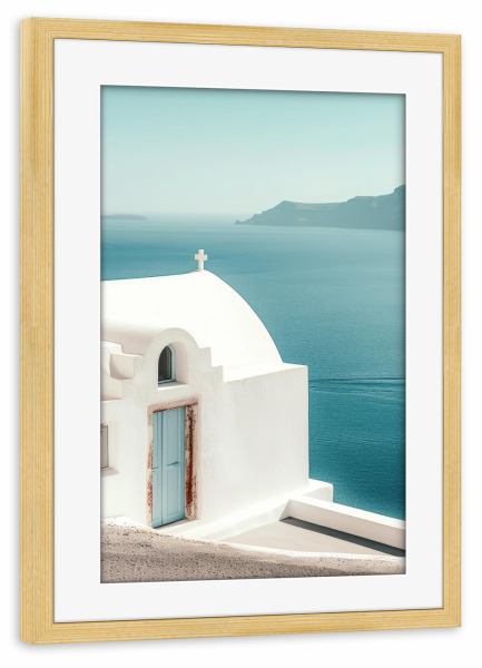 Poster mit Rahmen kiefer "Ägäische Gelassenheit" artboxONE - Architektur,Reise / Strand und Meer