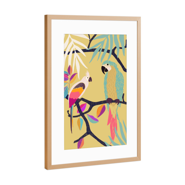 Poster mit Rahmen Kupfer "Zwei Begleiter" artboxONE - Floral,Für Kinder,Tiere