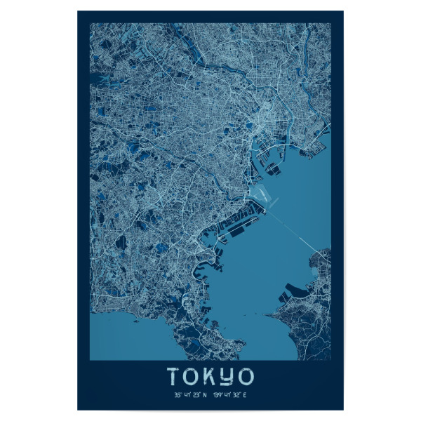 Poster "Tokio Stadt in Japan" artboxONE - Städte / Tokio,Kartografie