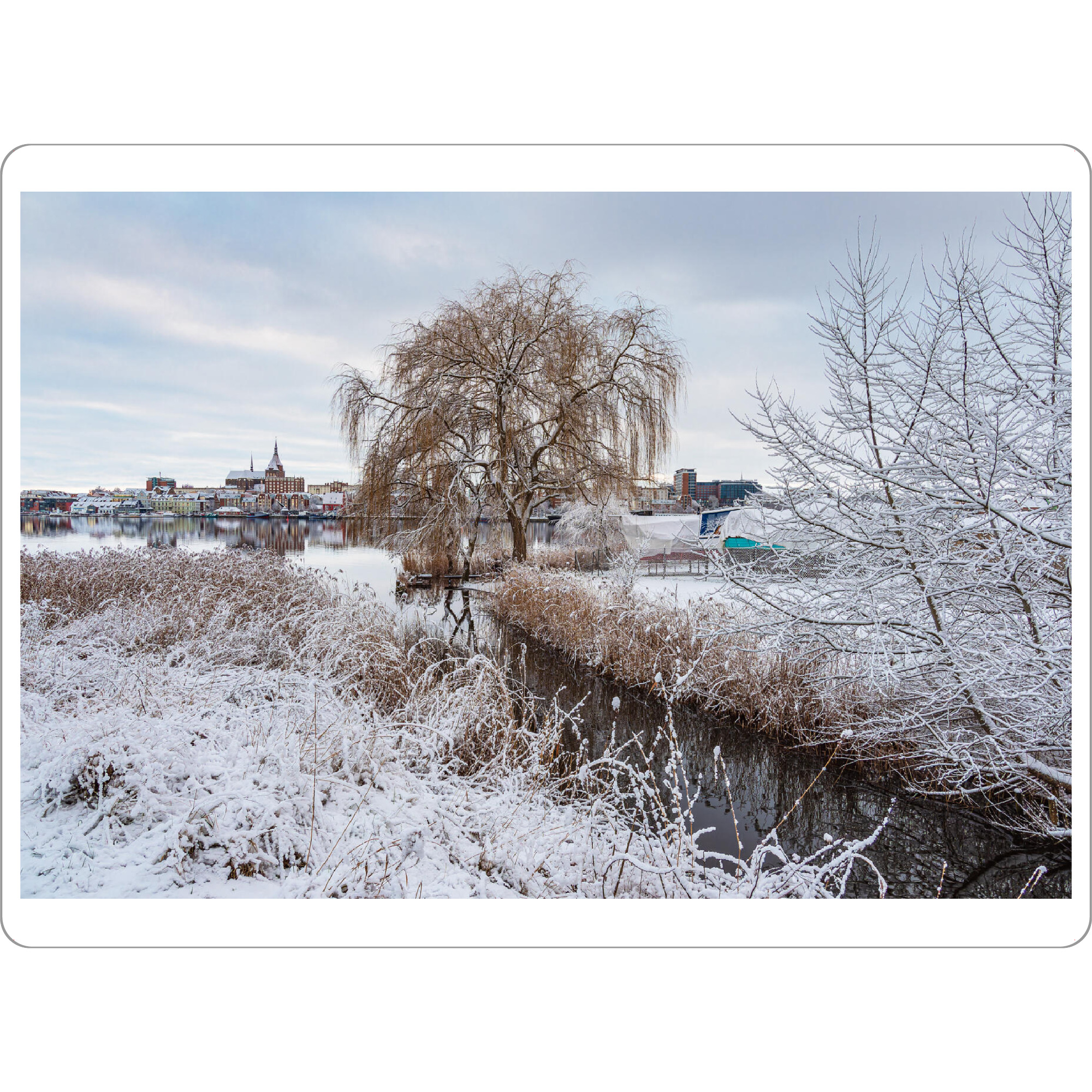 Tischset "Schnee, Baum, Fluss, Stadt" artboxONE - Städte,Natur,Reise,Architektur