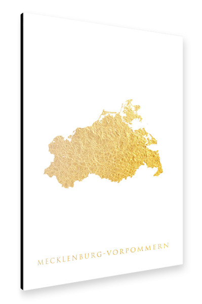 Alu-Dibond "Goldkarte Mecklenburg-Vorpommern" 30x20 cm artboxONE