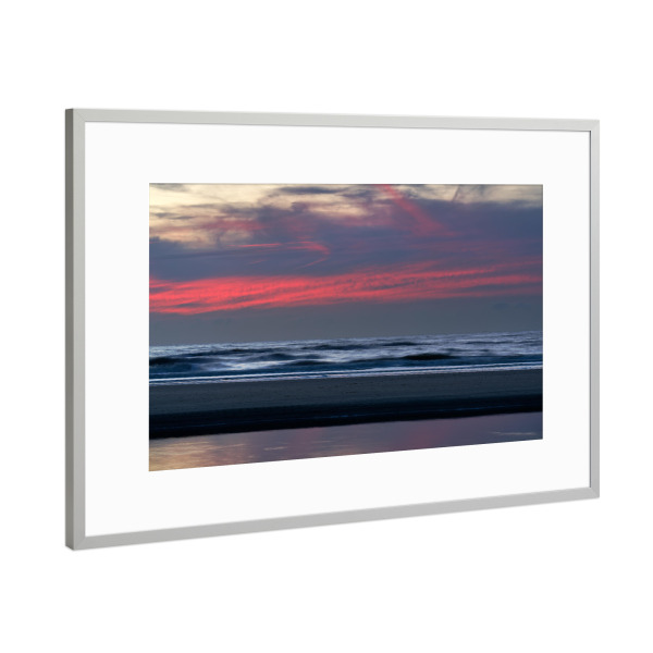 Poster mit Rahmen Silber "Abendfarben an der Nordsee" artboxONE - Natur,Reise / Strand und Meer