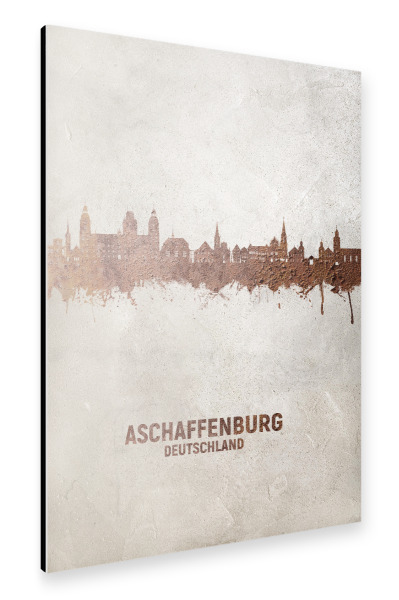 Alu-Dibond "Aschaffenburger Skyline Rust" 30x20 cm artboxONE