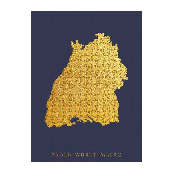 Puzzle Ravensburger "Baden-Württemberg Goldkarte Blau" artboxONE - Kartografie - Baden-württemberg,Deutschland,Karte,Gold - Bild baden-württemberg