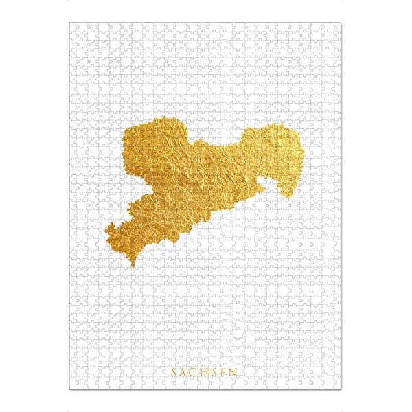 Puzzle Ravensburger "Sachsen-Goldkarte" artboxONE - Kartografie - Sachsen,Deutschland,Karte,Gold - Bild sachsen