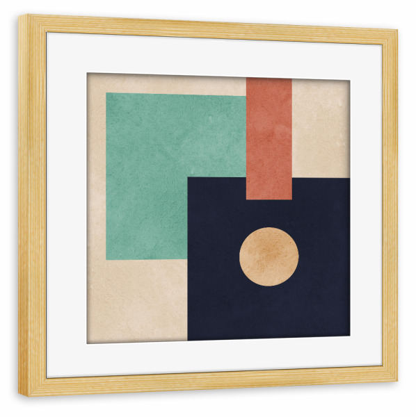 Poster mit Rahmen kiefer "Geometric and colorful harmony A" artboxONE - Abstrakt,Geometrie