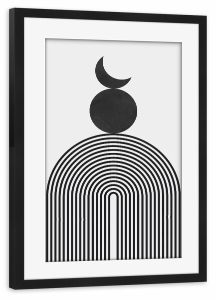 Poster mit Rahmen schwarz "Kreissatz I" artboxONE - Abstrakt,Geometrie
