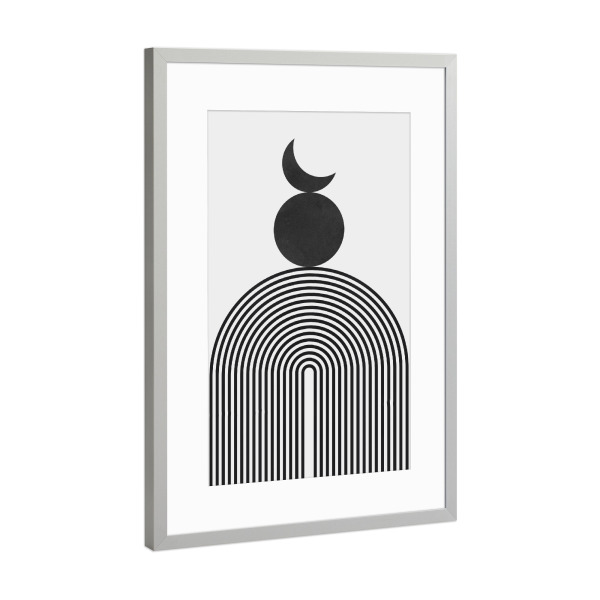 Poster mit Rahmen Silber "Kreissatz I" artboxONE - Abstrakt,Geometrie