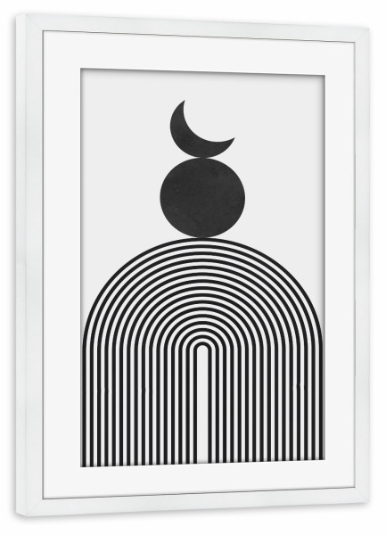 Poster mit Rahmen weiß "Kreissatz I" artboxONE - Abstrakt,Geometrie