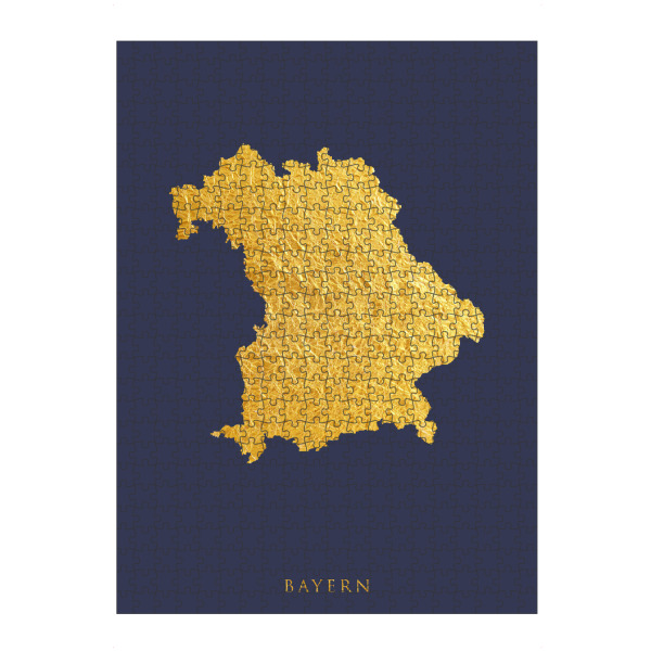 artboxONE Puzzle "Bayern Goldkarte Blau" artboxONE - Kartografie - Bayern,Deutschland,Karte,Gold - Bild bayern