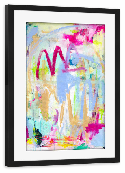 Poster mit Rahmen schwarz "Tove Höglund - My Way" artboxONE - Abstrakt - Abstrakt,Modern,Kunstwerk,Gemälde,Pinsel,Farbenfroh,Bunt